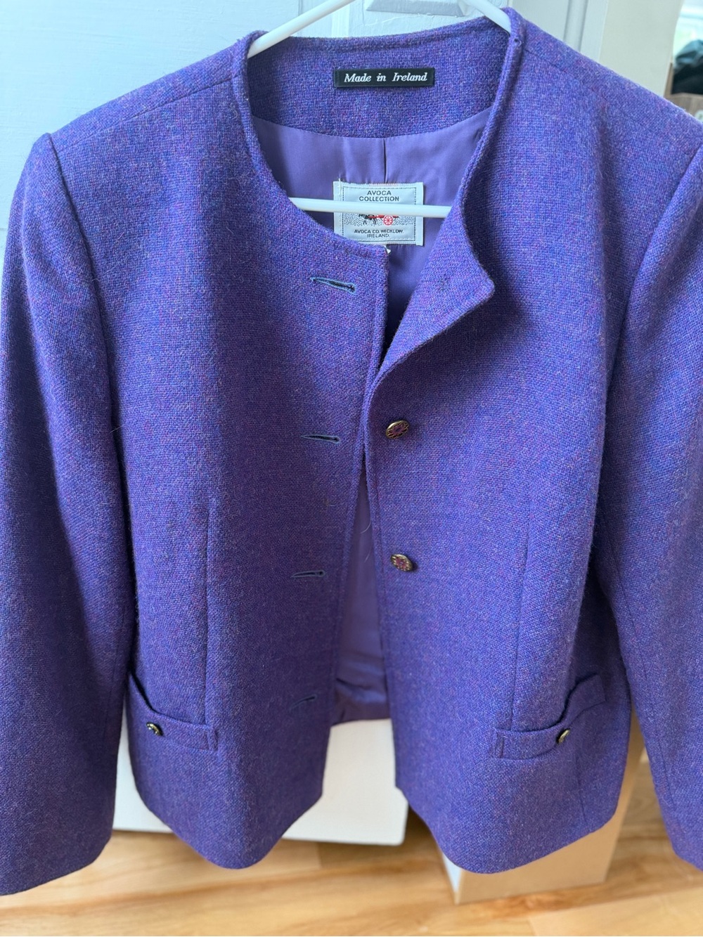 Vintage Avoca Collection Made in Ireland Purple Wool Jacket | Women’s Blazer